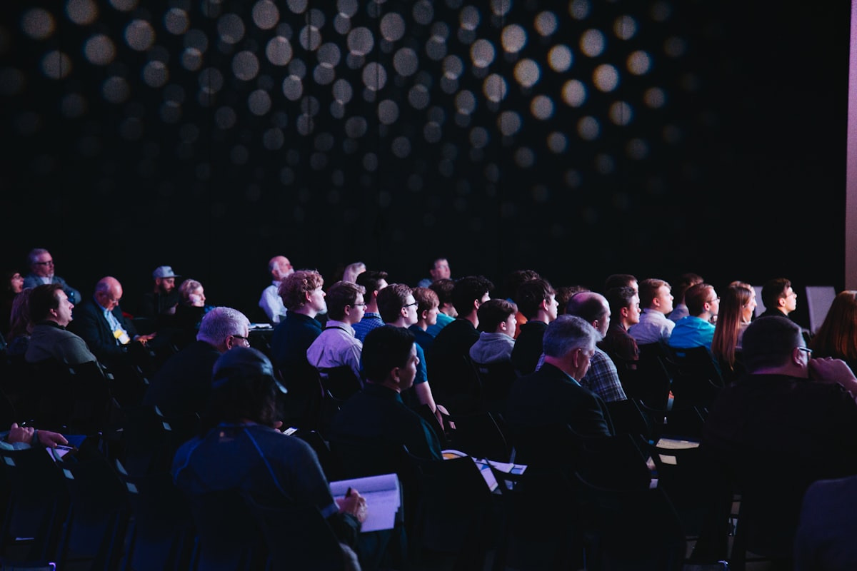 Conference audience at a Japan trade show