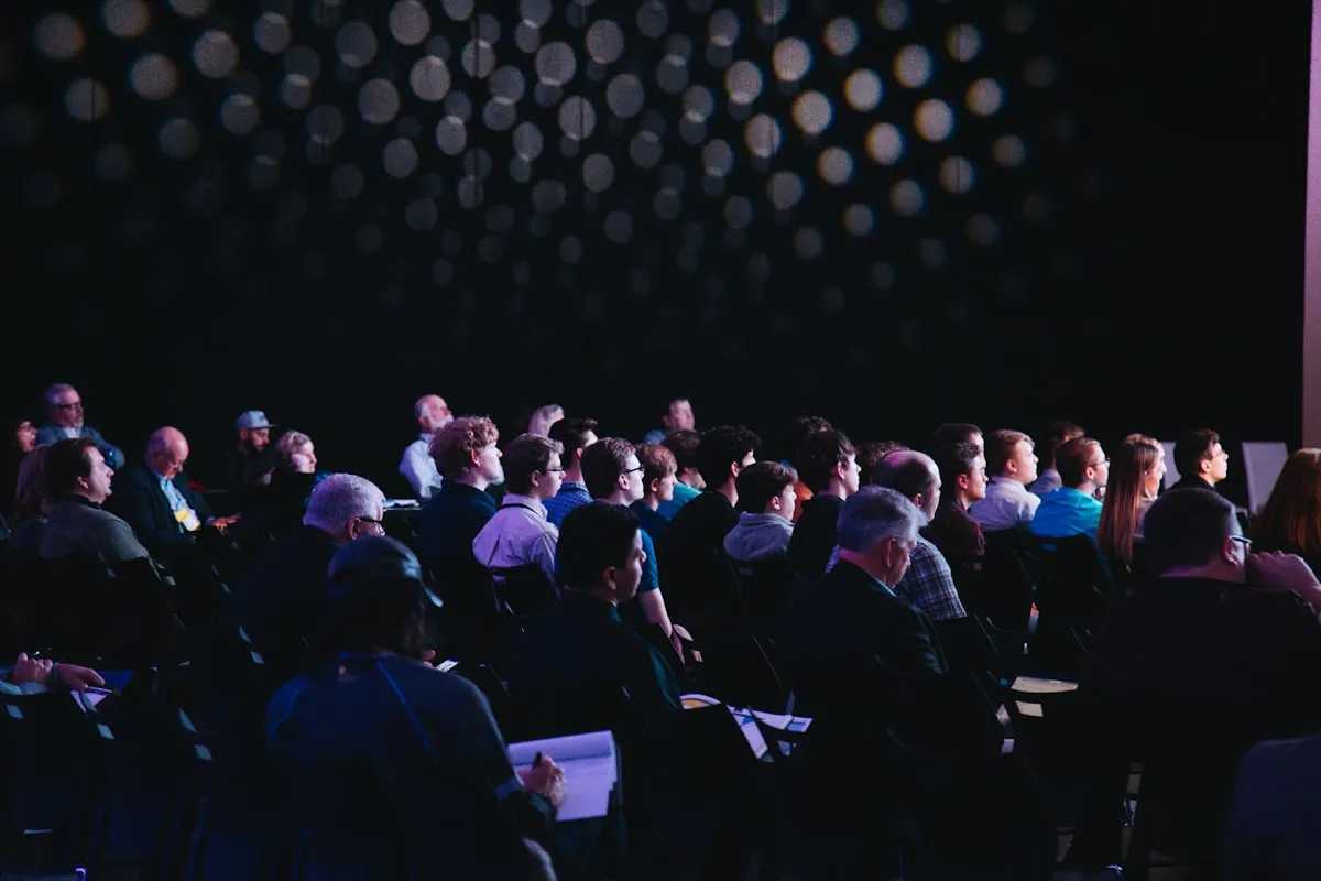 Conference audience at a Japan trade show